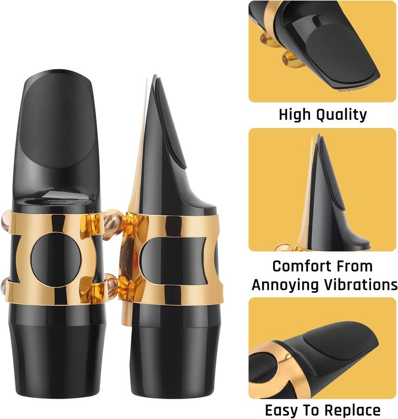 Focusound Saxophone & Clarinet Mouthpiece Cushions, Thick, 0.8mm Black, 8-Pack… - Image 4