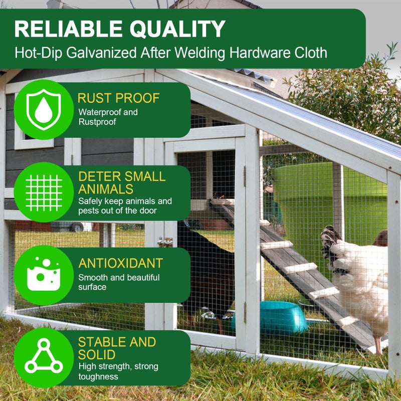 HOPERAN Hardware Cloth 1/2 Inch 36 x 50 ft - 19 Gauge Chicken Wire Fencing Mesh, Hot Dipped Galvanized After Welding, Wire Fence Rolls for Garden Fencing, Gopher Wire Rabbit Wire Poultry Netting - Image 3