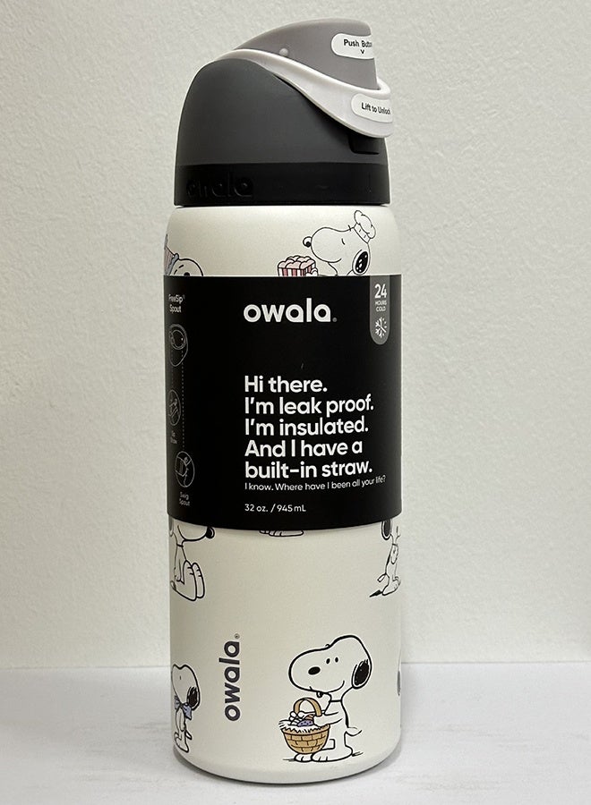 Owala Snoopy FreeSip Insulated Stainless Steel Water Bottle with Straw for Sports, Travel, and School BPA-Free Sports Water Bottle - Image 1