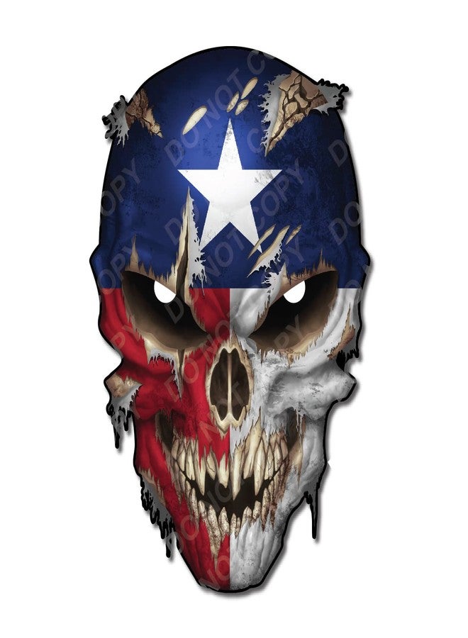Decals by Haley Texas State Flag Star Skull Decal with Reflective Eyes– Premium Skull Stickers for Trucks and Cars - Peel and Stick Safe for Vehicle Paint Vinyl for Motorcycle rv Boat Graphic - Image 1