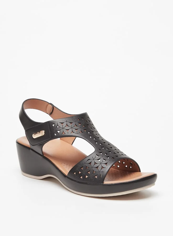 Le Confort Women Lazer Cut Comfort Sandal With Back Strap