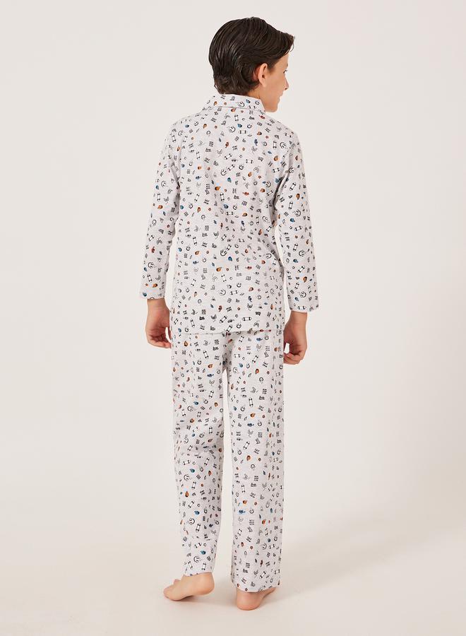 Styli Styli All-Over Skate Board Print Shirt and Pyjama Set  - Image 4
