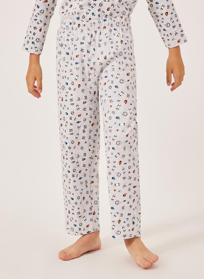 Styli Styli All-Over Skate Board Print Shirt and Pyjama Set  - Image 5