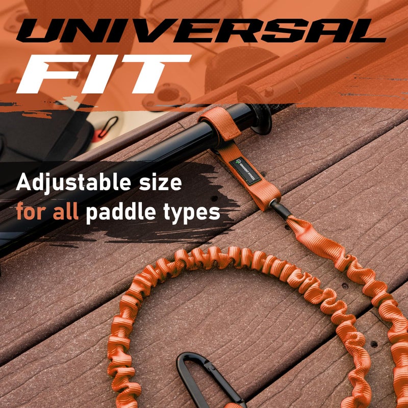 Gradient Fitness 2 Pack Kayak Paddle Leash, 5-8 Feet Stretchable Strap With Carabiner Secure Leash Lanyard Rope For Sup, Kayak, Canoe, Fishing Pole Rod - Image 3