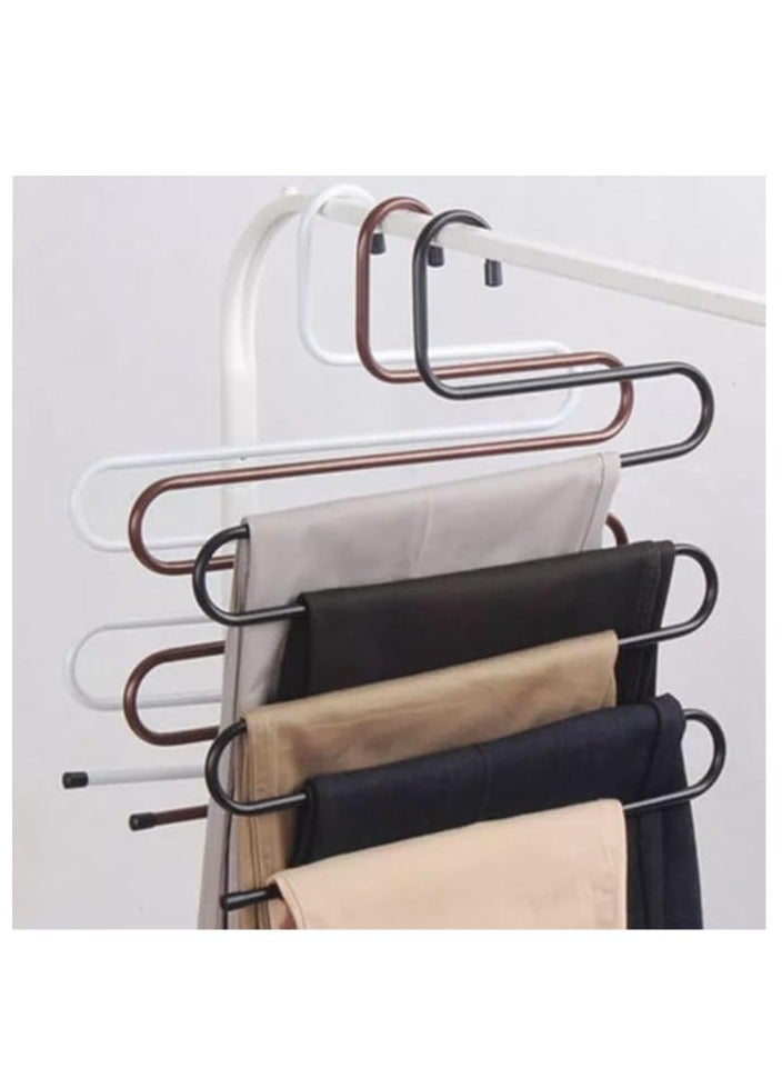 Multi-Layer S-Shape Pants Hanger Closet Organizer Space Saving Stainless Steel Pants Hanger for Ties, Scarves, Jeans, Towels and Clothes ( 3 pieces)  - Image 4