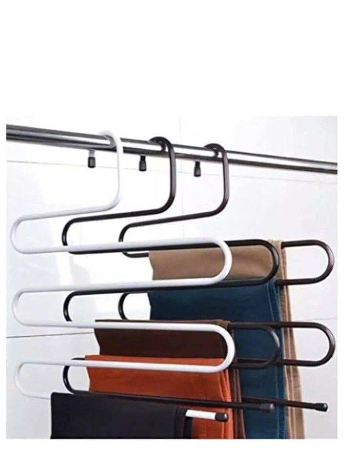 Multi-Layer S-Shape Pants Hanger Closet Organizer Space Saving Stainless Steel Pants Hanger for Ties, Scarves, Jeans, Towels and Clothes ( 3 pieces)  - Image 2