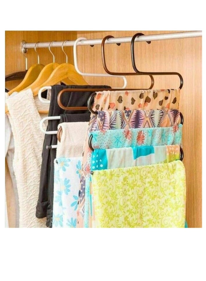 Multi-Layer S-Shape Pants Hanger Closet Organizer Space Saving Stainless Steel Pants Hanger for Ties, Scarves, Jeans, Towels and Clothes ( 3 pieces)  - Image 3