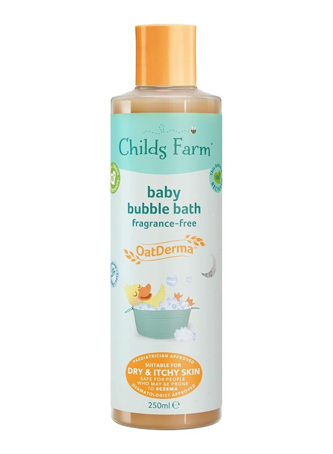 Childs Farm حمام فقاعات أوتدرما للأطفال 250 مل خالي من العطور مهدئ مع فوائد الشوفان مناسب للمواليد الجدد ذوي البشرة الجافة والحساسة والمصابة بالإكزيما - Image 1