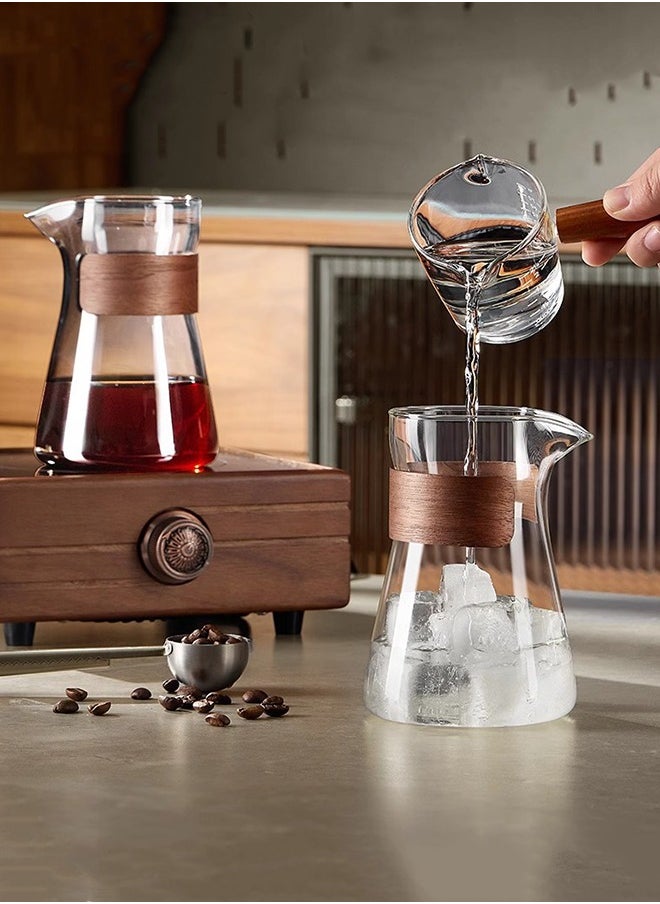 HOOPZOZA V60 500ML Manual Coffee Share Pot Heat Resistant Coffee Server Glass Pot Pour Over Coffee Tea Teapot Glass Hand Coffee Pot Drip Coffee Maker Hand Brewed Coffee Sharing Pot Coffee Dripper  - Image 4