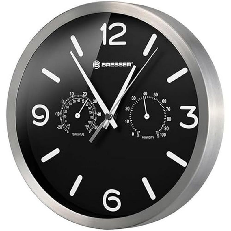 Bresser Wall Clock Metal Black 250x250mm