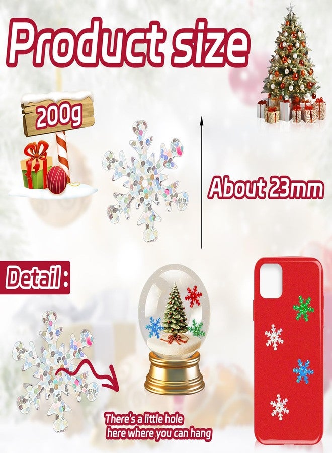 Giftmeet Silver Snowflake Decorations, 2080 Pcs, 0.9 Inch Plastic Shinny Glitter Christmas Snowflake Ornaments for Multiple Occasions - Image 2