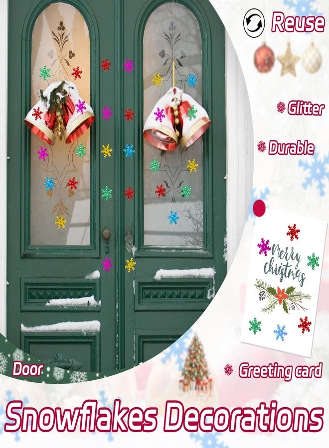 Giftmeet Silver Snowflake Decorations, 2080 Pcs, 0.9 Inch Plastic Shinny Glitter Christmas Snowflake Ornaments for Multiple Occasions - Image 3