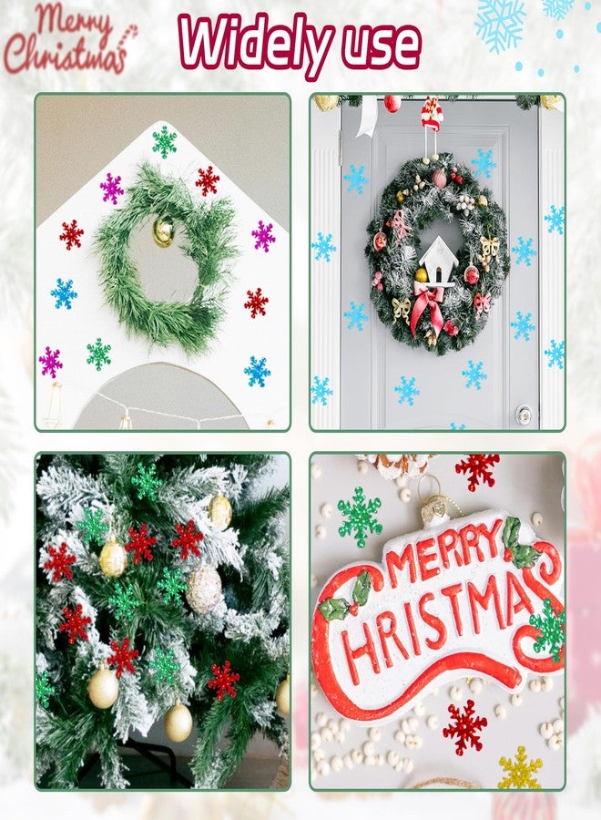 Giftmeet Silver Snowflake Decorations, 2080 Pcs, 0.9 Inch Plastic Shinny Glitter Christmas Snowflake Ornaments for Multiple Occasions - Image 4