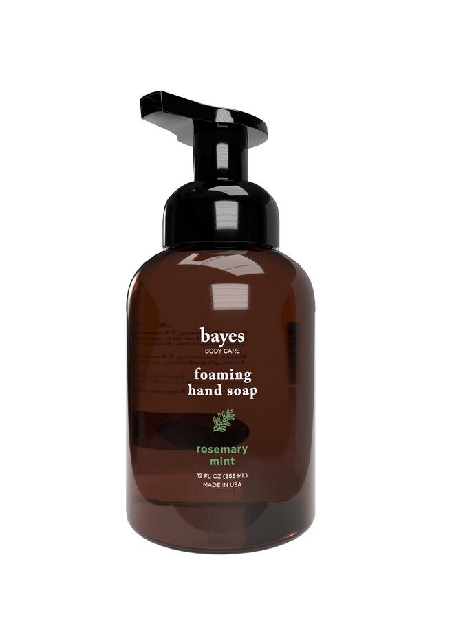 Bayes Foaming Hand Soap Plantderived Aromatic And Nourishing Hand Wash Infused With Natural Essential Oils Usda Certified Biobased 12 Ounce Rosemary Mint - Image 2