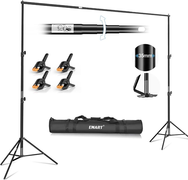 EMART Heavy Duty Backdrop Stand, 10x10ft Background Stand for Photography - Image 1