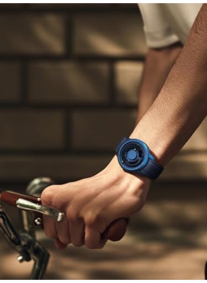 يوتور {"en":"EUTOUR Magnetic Watches for Men 5ATM 40MM Specular Dial Quartz Magnet Watches with Ball Bearings and Silicone Watch Bands Idea for Men Unique Men's Wrist Analog Watch Blue - Image 2