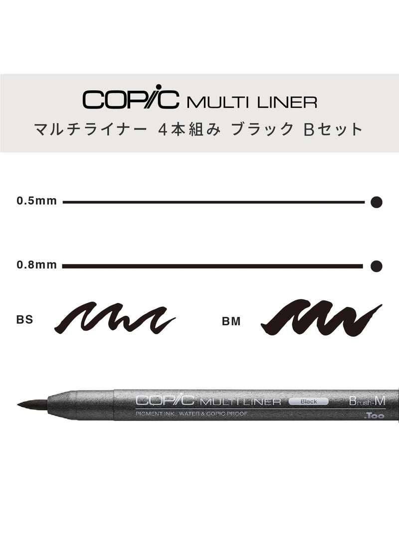 COPIC Copic Markers Multiliner Broad Pigment Based Ink, 4-Piece Set  - Image 2