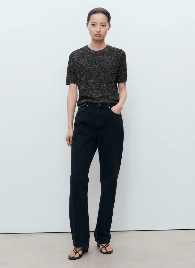 MANGO Short-Sleeved Lurex Sweater