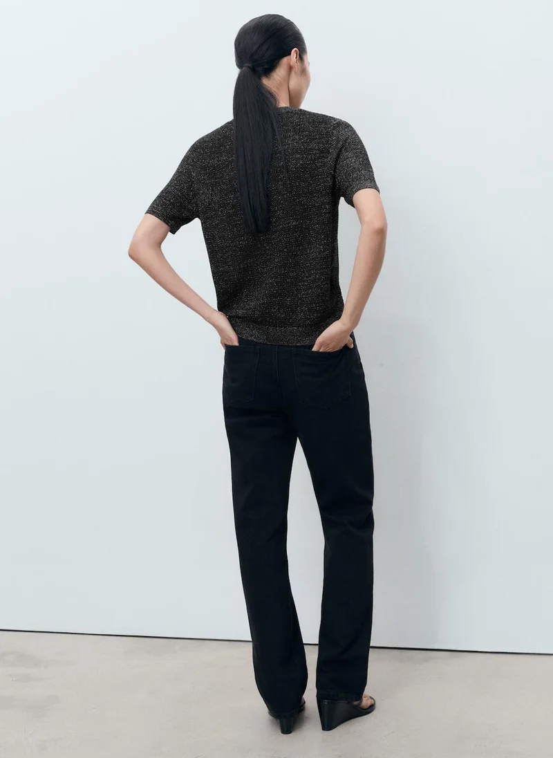 MANGO Short-Sleeved Lurex Sweater