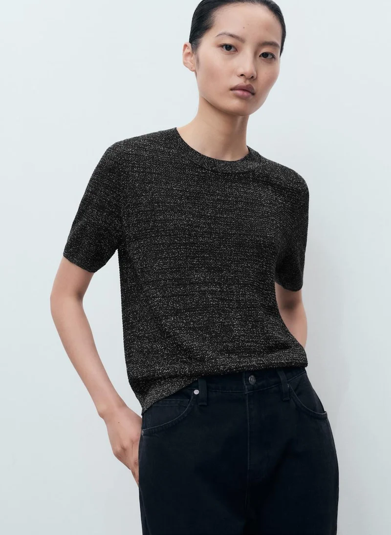 MANGO Short-Sleeved Lurex Sweater