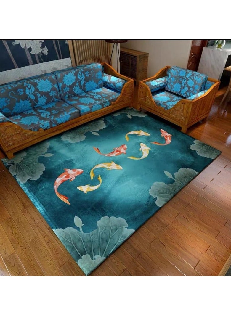 Loquat Simple And Comfortable Square Polyester Fiber Carpet