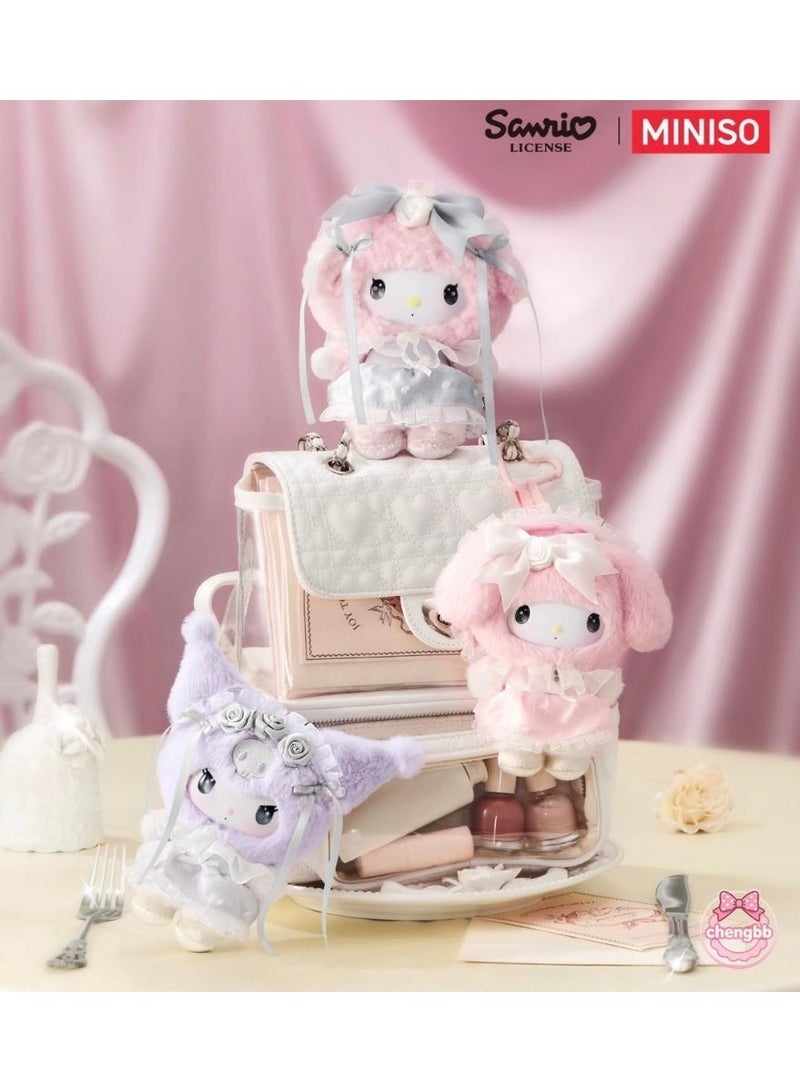 MINISO x Sanrio Characters Rose Garden Dream Collection Vinyl Plush Pendant Blind Box, Full Display Set of 6 Sealed Mystery Boxes, Character Collectible for Display and Gifting - Image 1