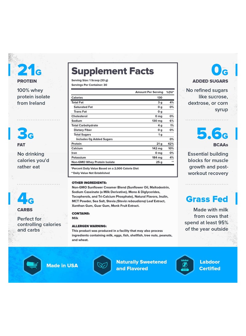 Legion Athletics Whey+ Whey Protein Powder, Fruity Cereal Flavor, Naturally Sweetened and Flavored, Grass-fed whey isolate, No Added Sugars, 21 grams Per Serving, 990g / 39.4 oz / 2.18 LBS, 30 Servings - Dietary Supplement - Image 3