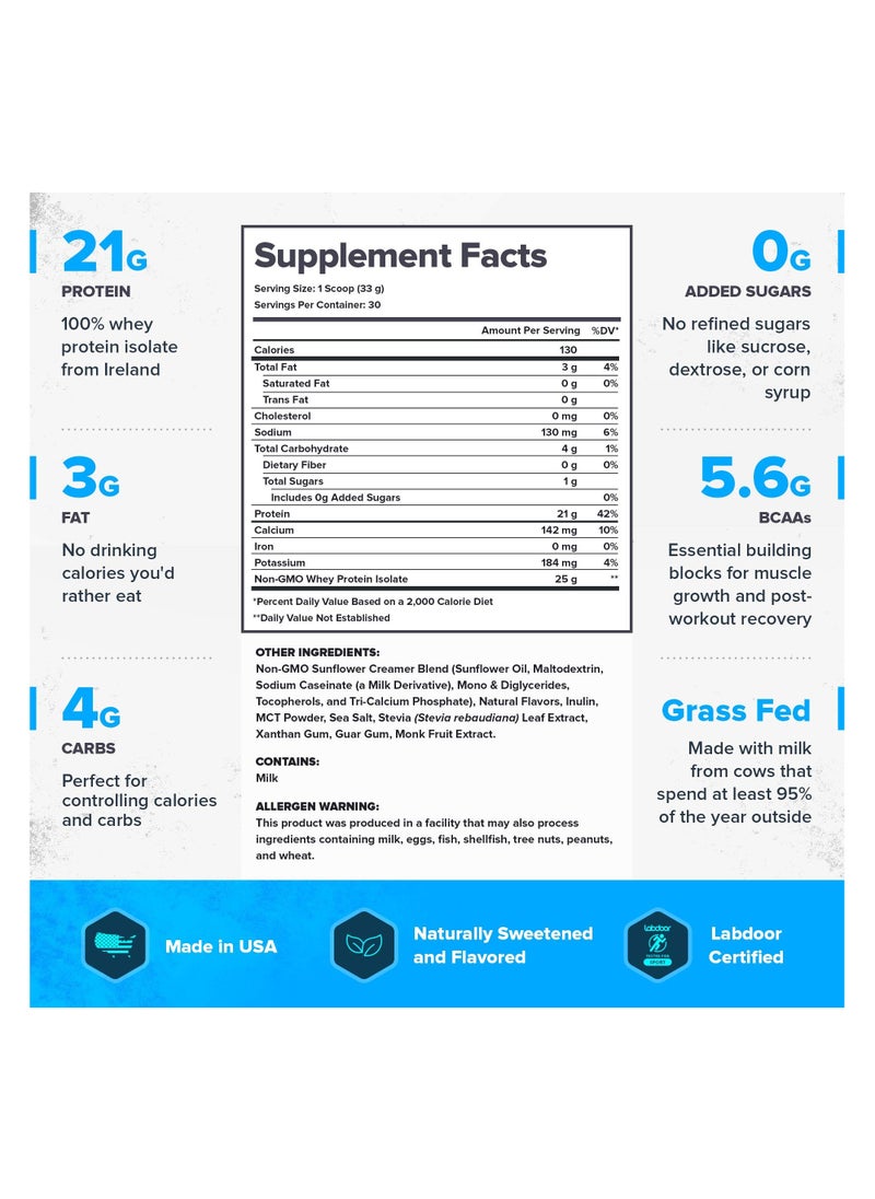 Legion Athletics - Whey+ Whey Protein Powder, Fruity Cereal Flavor, Naturally Sweetened and Flavored, Grass-fed whey isolate, No Added Sugars, 21 grams Per Serving, 990g ( 2.18 Lbs ), 30 Servings - Dietary Supplement - Image 1
