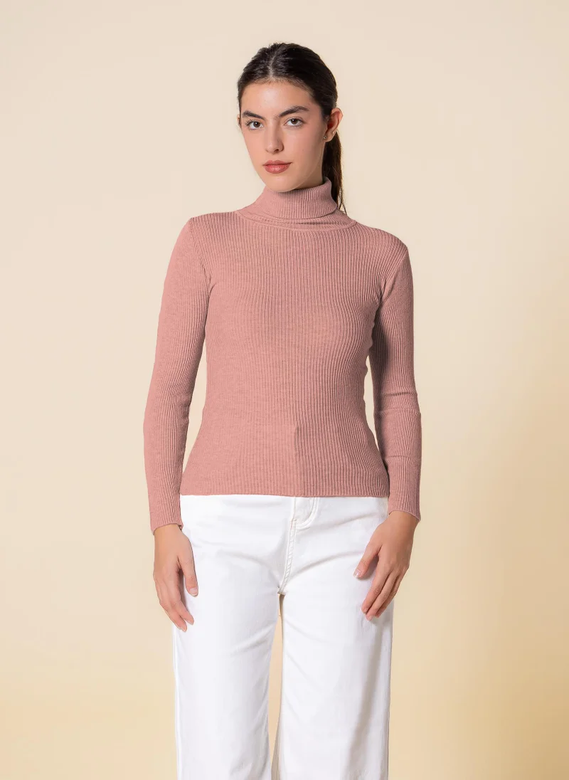 SHAPES KNITTED HIGH-NECK TOP