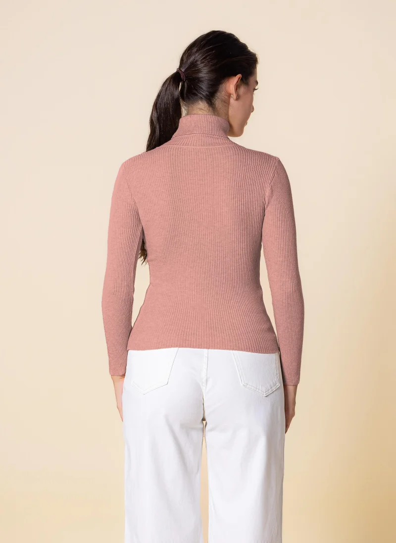 SHAPES KNITTED HIGH-NECK TOP