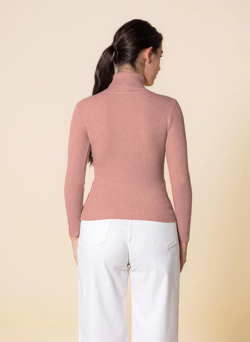 SHAPES KNITTED HIGH-NECK TOP