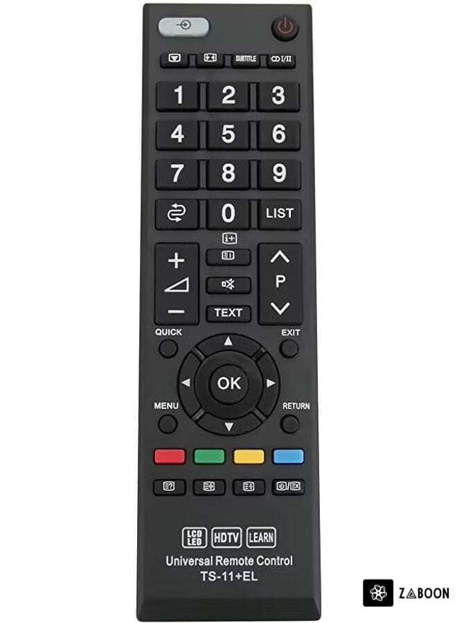 Zaboon Allimity Replaced Universal Remote Control Fits For Almost Of All Toshiba Series Lcd Led Hdtv Learn Tv Black