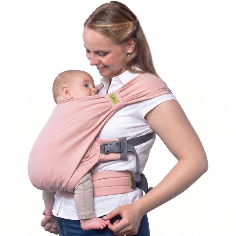 Boba Bliss PreWrapped Baby Carrier with Buckle Newborn to 735 lbs Light Breathable Easy to Adjust Hybrid Infant Sling Toddler Carrier Certified HipHealthy for 018 Months Bloom - Image 2
