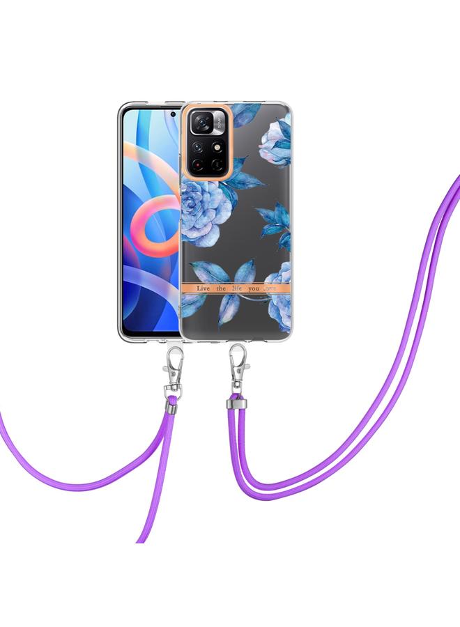 The Bros Case For Xiaomi Redmi Note 11 5G / Poco M4 Pro 5G Flowers Series TPU Phone Case with Lanyard