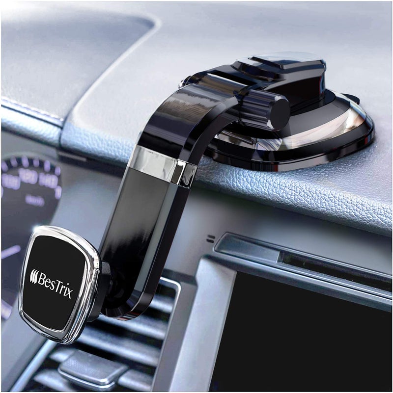 BESTRIX Phone Holder for Car, Magnetic Car Phone Mount | Dashboard Car Phone Holder Compatible with iPhone 15, 14,13,12,11Pro,Xr,XS Pro MAX Galaxy S24 23 22 21 20 Ultra Note S8 S9 S10 & All Smartphone - Image 1