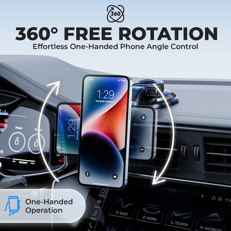 BESTRIX Phone Holder for Car, Magnetic Car Phone Mount | Dashboard Car Phone Holder Compatible with iPhone 15, 14,13,12,11Pro,Xr,XS Pro MAX Galaxy S24 23 22 21 20 Ultra Note S8 S9 S10 & All Smartphone - Image 4