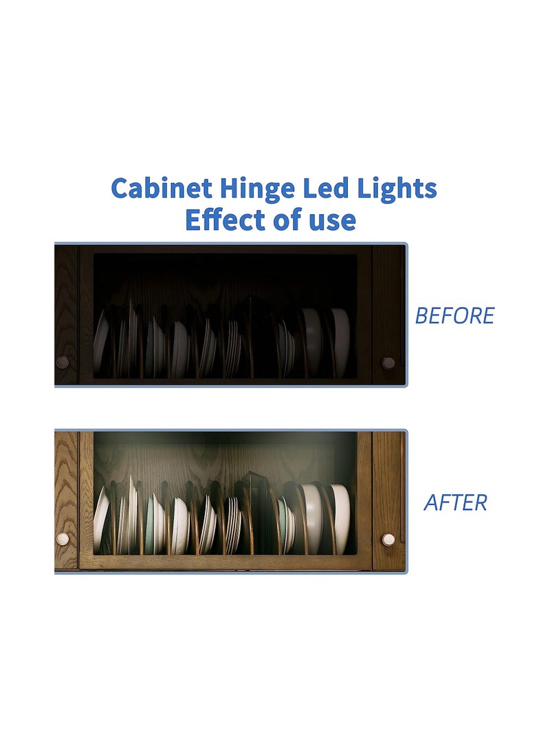SOLARAE Cabinet Hinge LED Sensor Light, Universal Cupboard Cool White Lights Night Light for Living Room, Bedroom, Wardrobe (10Pcs - Include Battery) - Image 3
