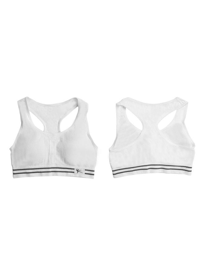 أوتاد حمالة صدر رياضية انسيابية بتصميم ريسرباك أبيض - Image 3