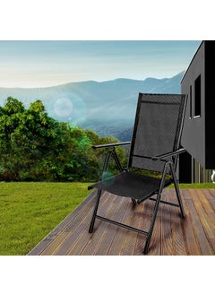 Cloyster Cloyster Folding Garden Chairs with 7 Adjustable Positions Made of WeatherResistant Aluminium and High Back 