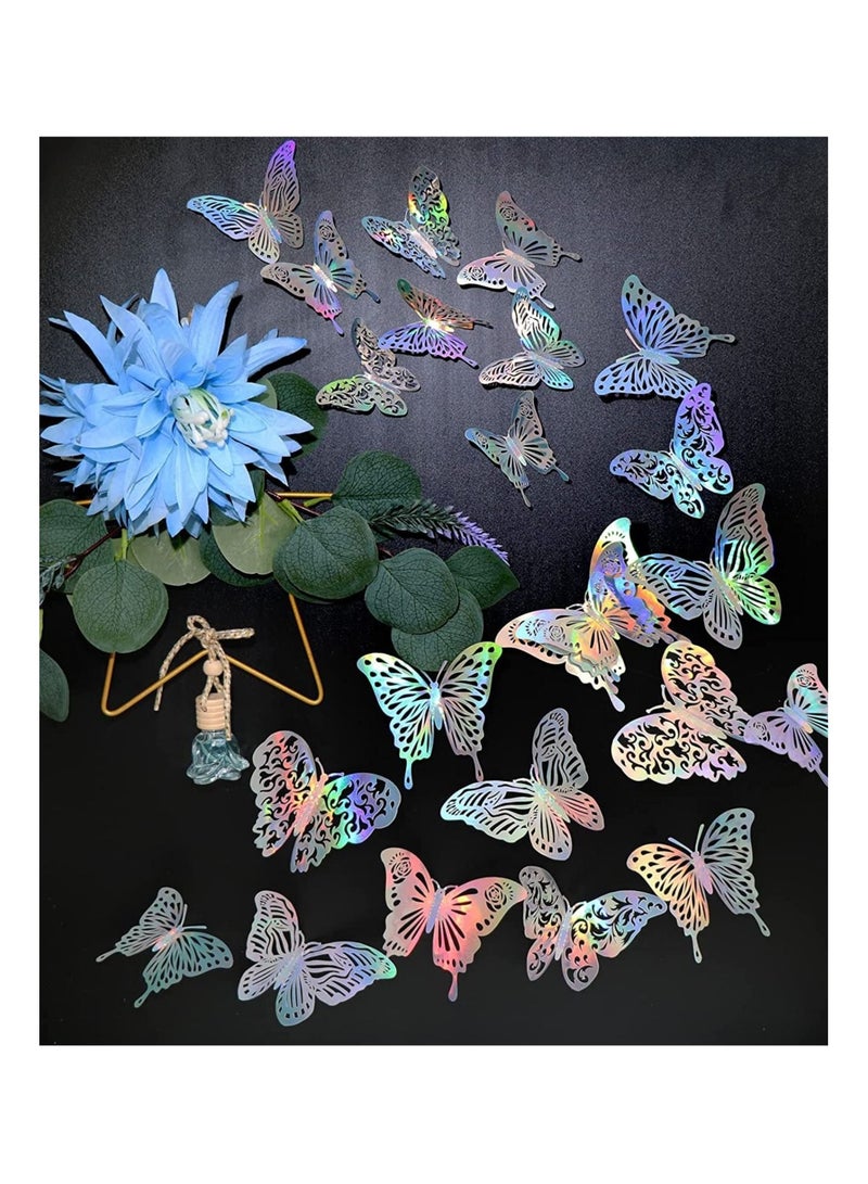 كابتن تيك ملصقات جدارية فضية لامعة ثلاثية الأبعاد قابلة للإزالة لديكور الفصول الدراسية مع مجموعة من 5 أنماط من صنع الإنسان لتزيين الجدران الجدارية لحفلة الحضانة 60 قطعة - Image 4