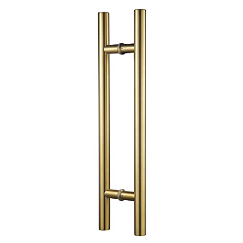 TOGU TG-6012 24 inches Solid Standoffs Heavy-Duty Commercial Grade-304 Stainless Steel Push Pull Door Handle/Barn Door Pull Handle/Glass Pulls, Satin Gold Finish - Image 1