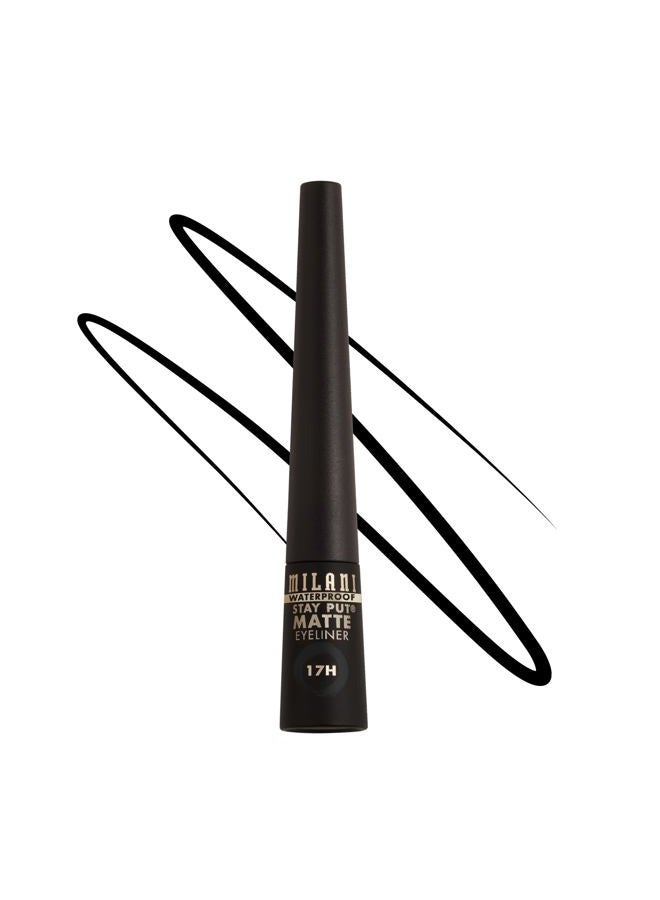 MILANI Stay Put Matte Liquid Eyeliner - Black, Waterproof, 17H Wear, Cruelty-Free, Vegan, Smudgeproof, Long Lasting - Image 1