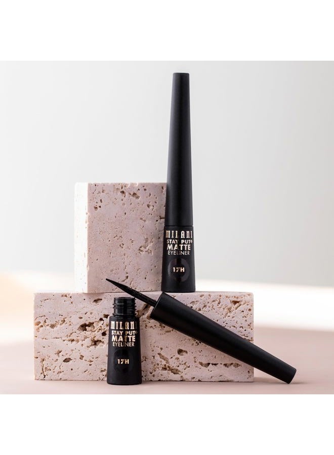 MILANI Stay Put Matte Liquid Eyeliner - Black, Waterproof, 17H Wear, Cruelty-Free, Vegan, Smudgeproof, Long Lasting - Image 4