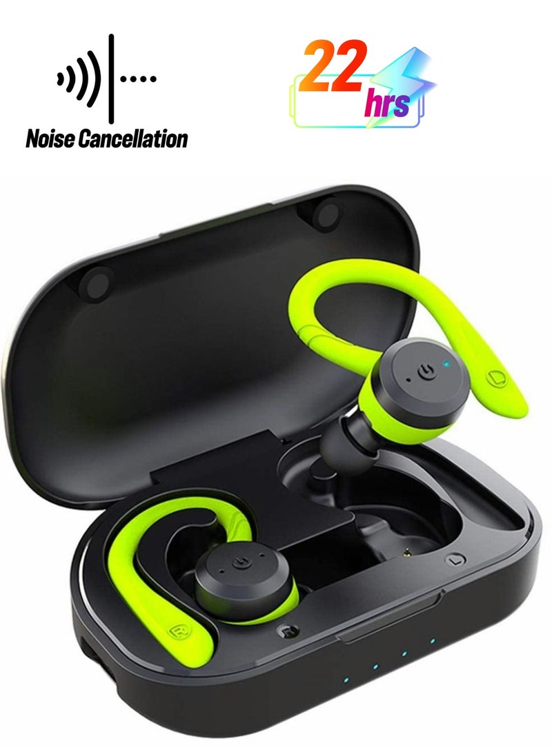Y&D Sport Bluetooth Headphones True Wireless Earbuds with Charging Case IPX7 Waterproof Premium HIFI Stereo Sound Earphones Built in Mic In Ear Headsets Deep Bass for Running Green - Image 1