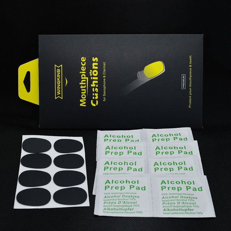 WINGKIND وسادات فم الساكسفون الألتو/التينور وقرنات ونج كايند، 0.8 مم أسود (8 قطع) - Image 3