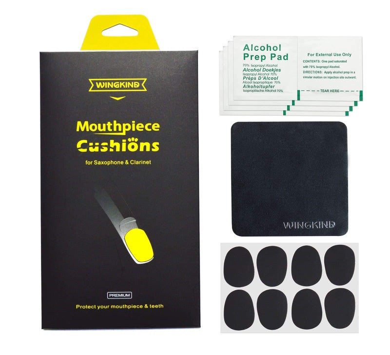 WINGKIND وسادات فم الساكسفون الألتو/التينور وقرنات ونج كايند، 0.8 مم أسود (8 قطع) - Image 1