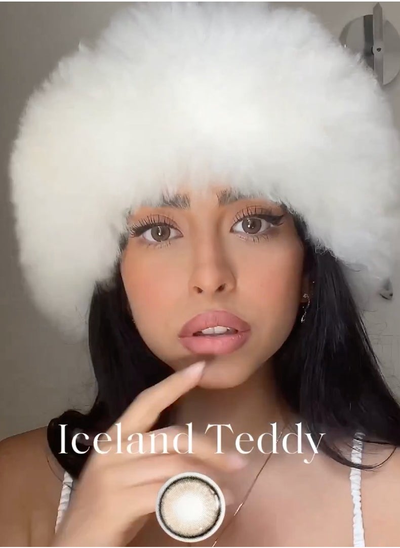 Unibling Iceland Teddy Yearly Colored Contact Lenses, Unisex Cosmetic Contact Lenses, Enlargement Collection, Light Brown, With Case  - Image 3