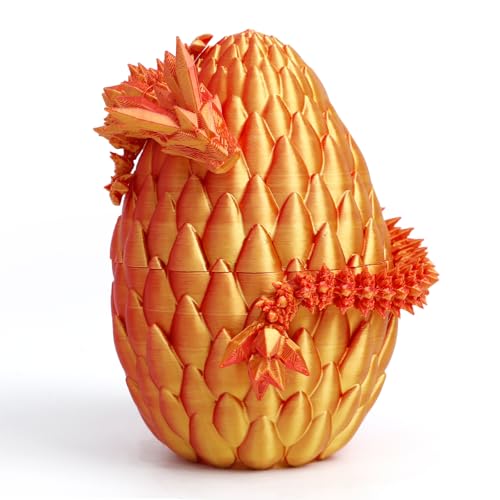 Flavery 3D Printed Dragon Egg Surprise Egg with 12 Flexible Crystal Dragon Inside Mythical 3D Printed Gift Toy Desk Executive Pet Figurine Decor for Christmas Birthday Easter - Image 1