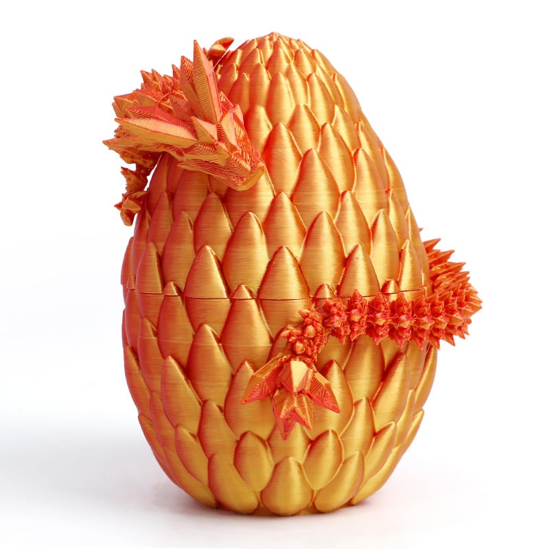 Flavery 3D Printed Dragon Egg Surprise Egg with 12 Flexible Crystal Dragon Inside Mythical 3D Printed Gift Toy Desk Executive Pet Figurine Decor for Christmas Birthday Easter - Image 2