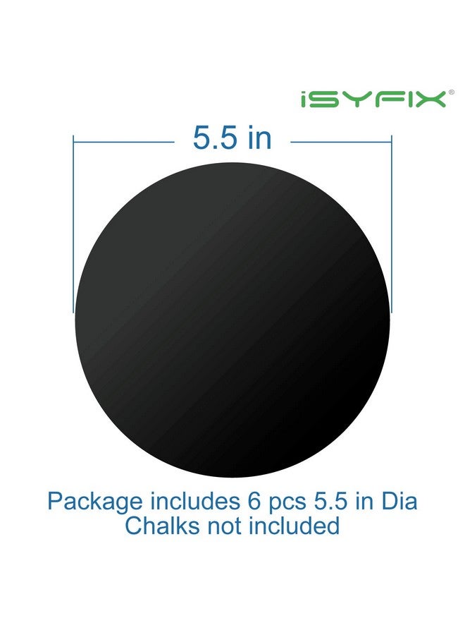 iSYFIX iSYFIX Magnetic Chalkboard Notes - 5.5 x 5.5 inch, 6 Pack, Round - Decorative Magnet Blackboard for Fridge, Kitchen Organizer, Decor, Office, Grocery Lists, Metallic Boxes, Storage and More  - Image 2